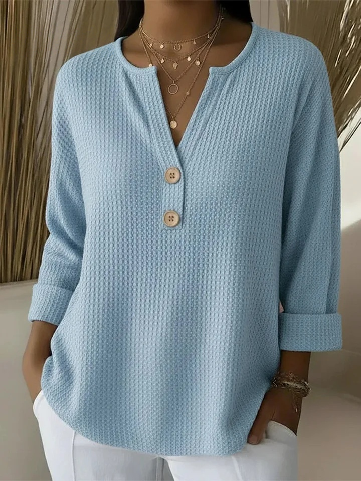Anouk™ | Textured Button Sweater