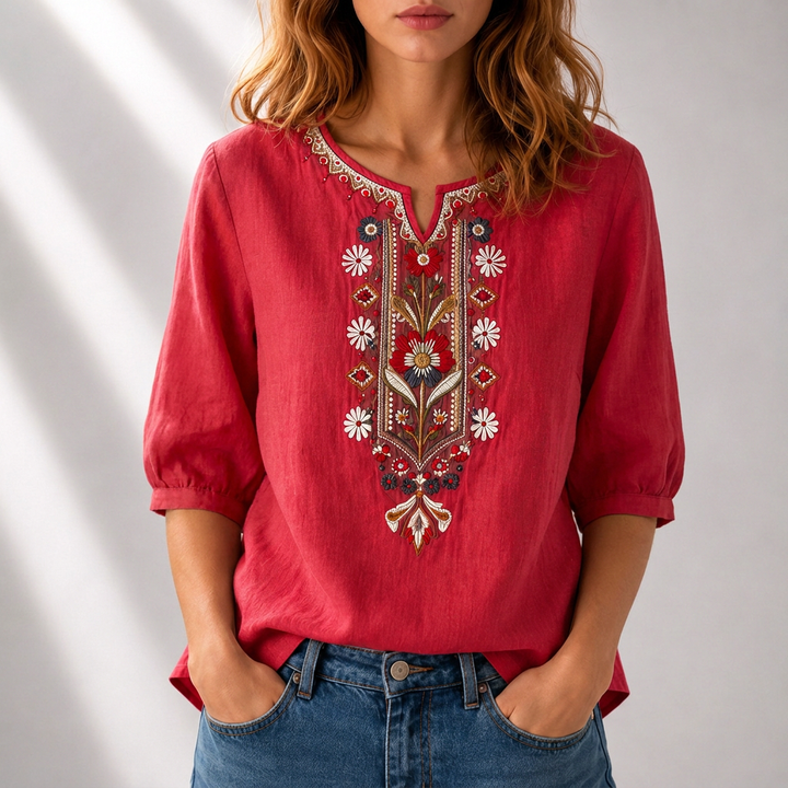 Lydia | Floral Embroidered Blouse