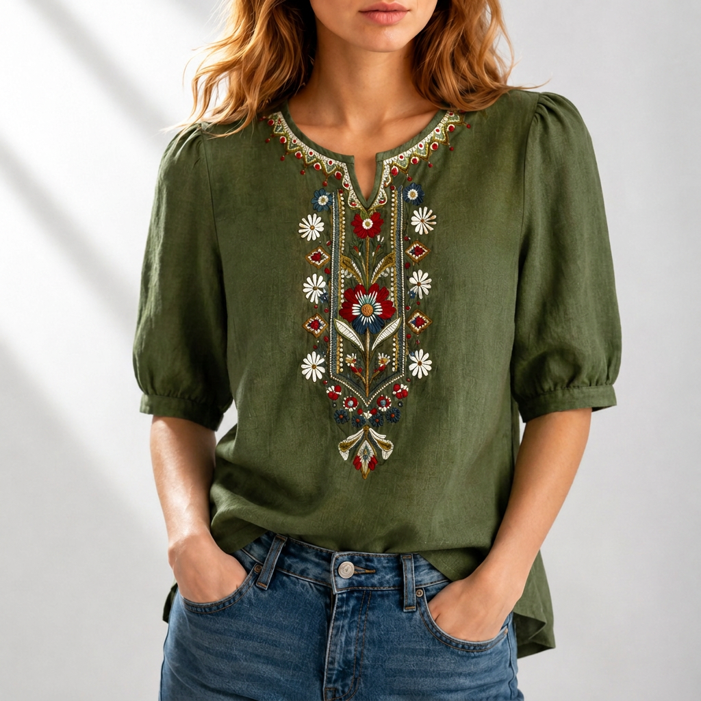 Lydia | Floral Embroidered Blouse