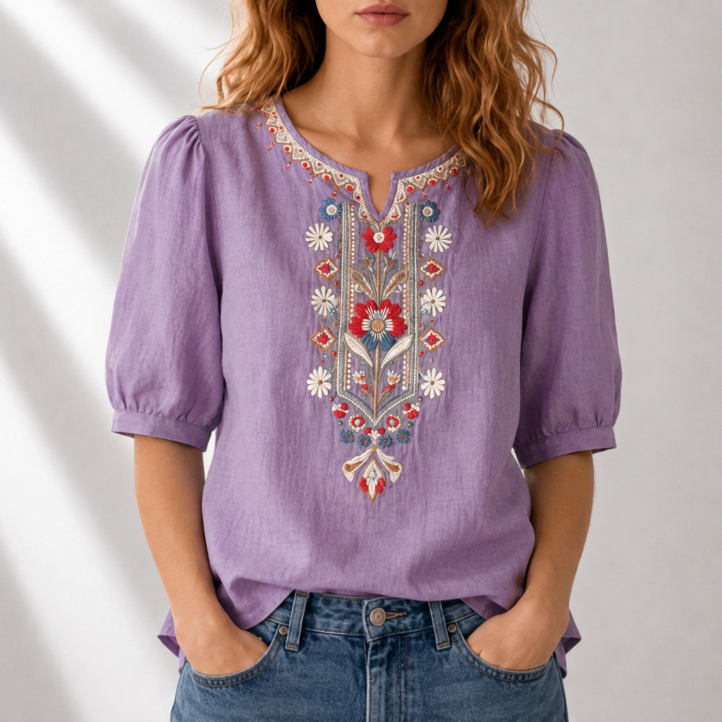 Lydia | Floral Embroidered Blouse