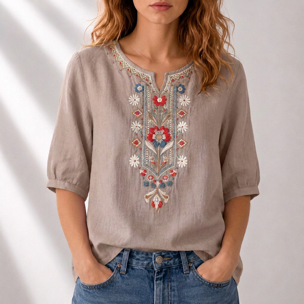 Lydia | Floral Embroidered Blouse