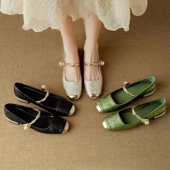 Camille | Vintage Braided Pearl Shoe