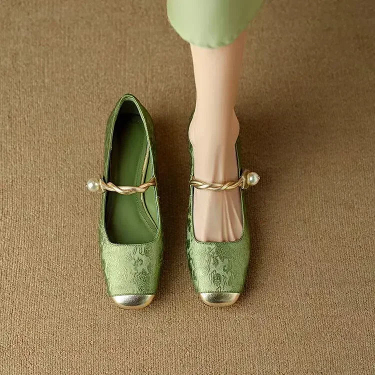 Camille | Vintage Braided Pearl Shoe