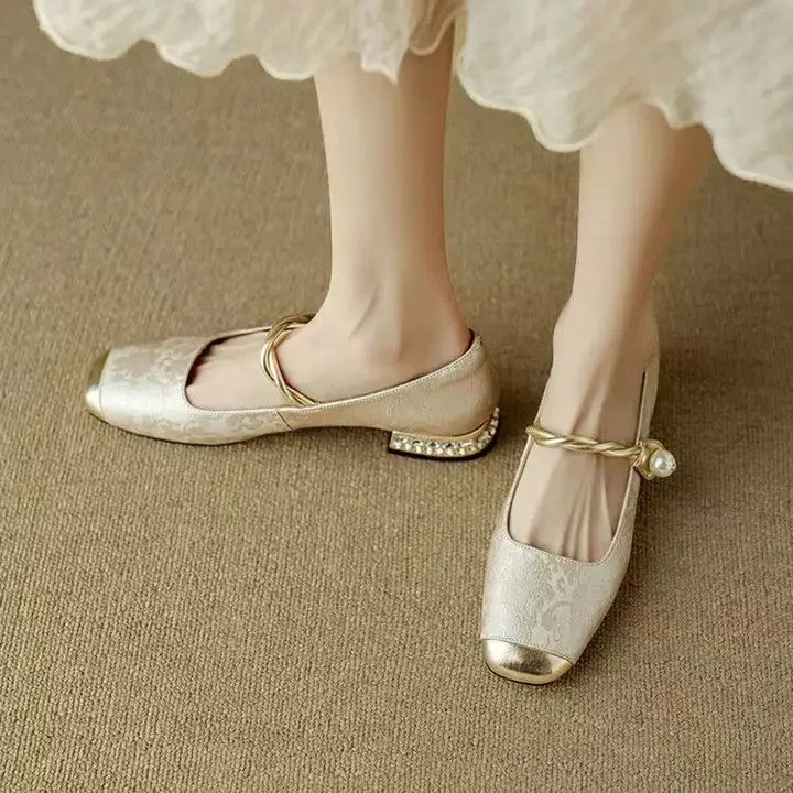 Camille | Vintage Braided Pearl Shoe