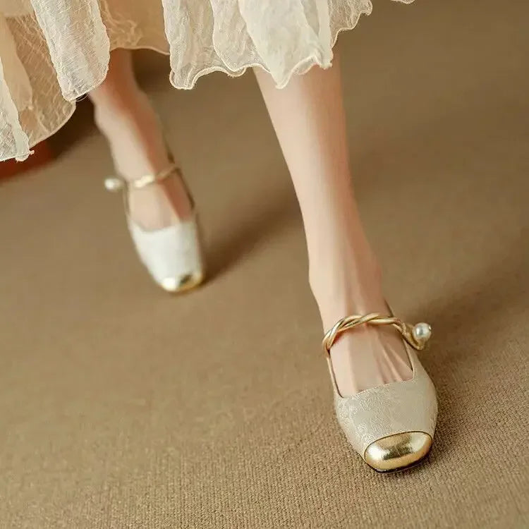 Camille | Vintage Braided Pearl Shoe