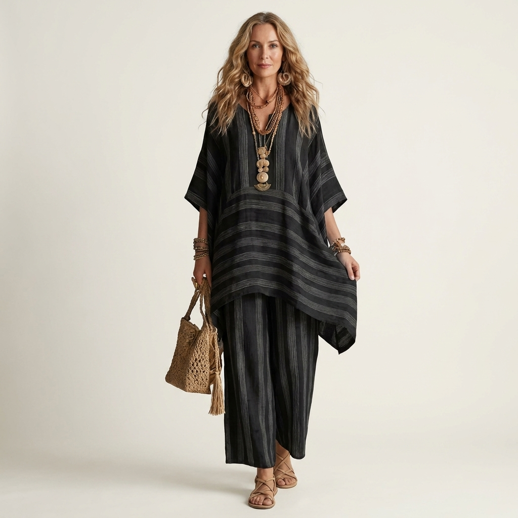 Aurelia | Linen Striped Set