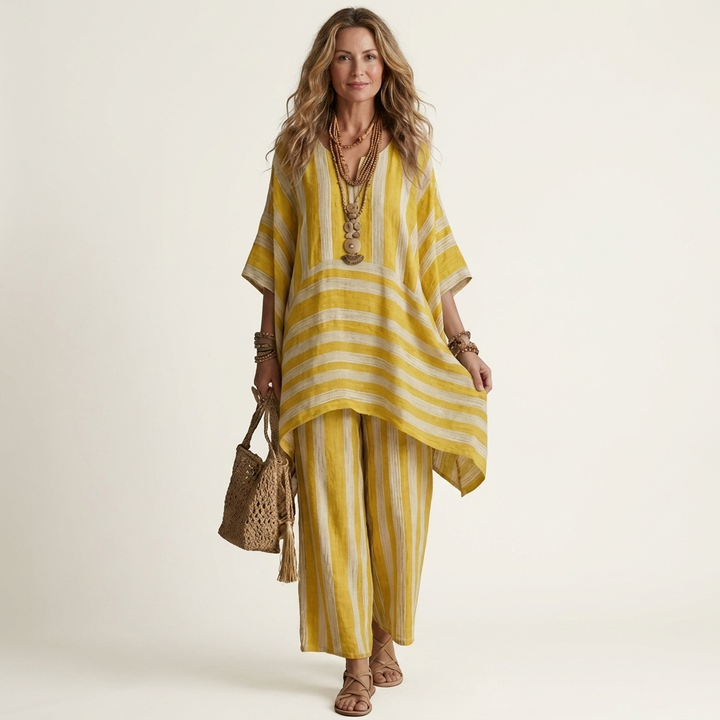 Aurelia | Linen Striped Set