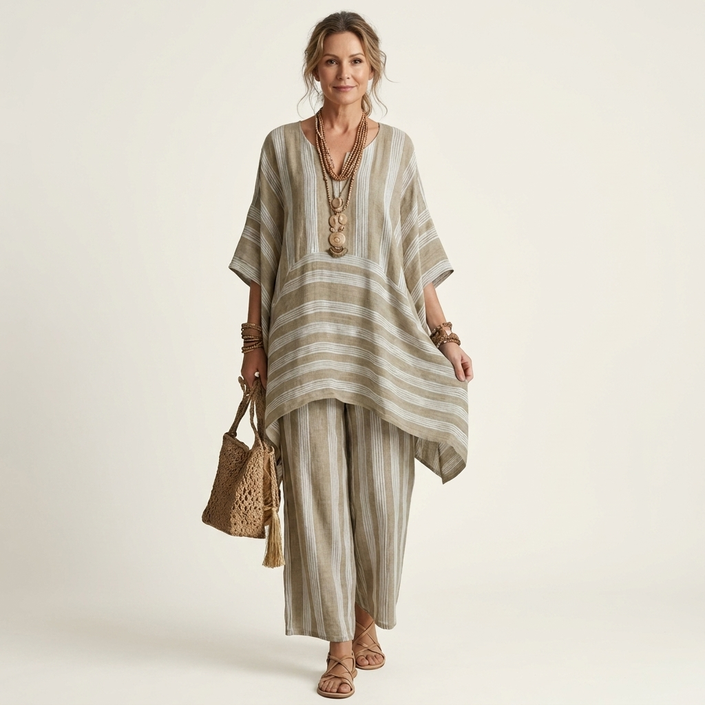Aurelia | Linen Striped Set