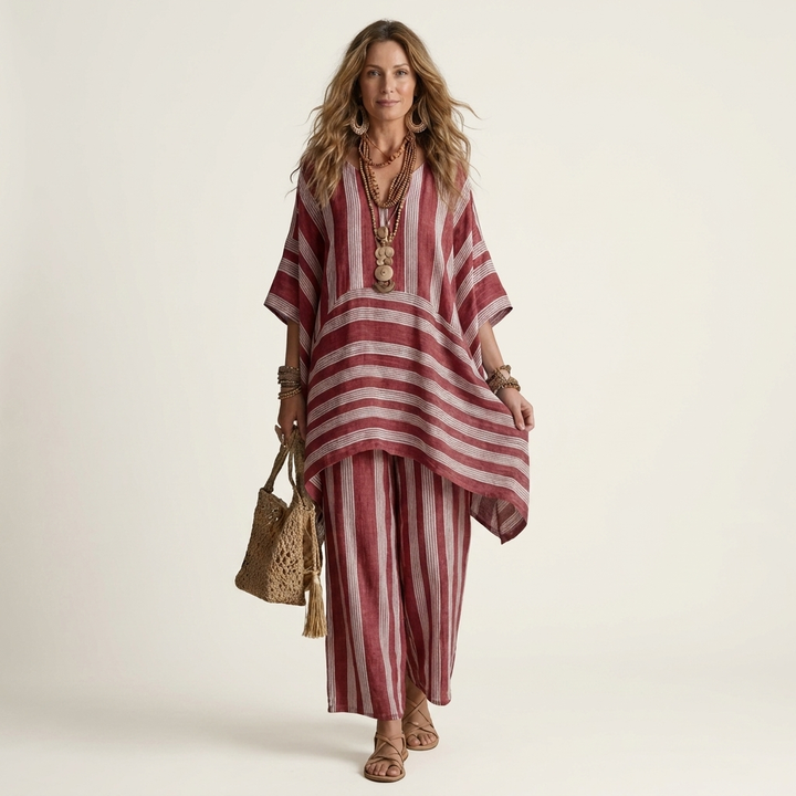 Aurelia | Linen Striped Set