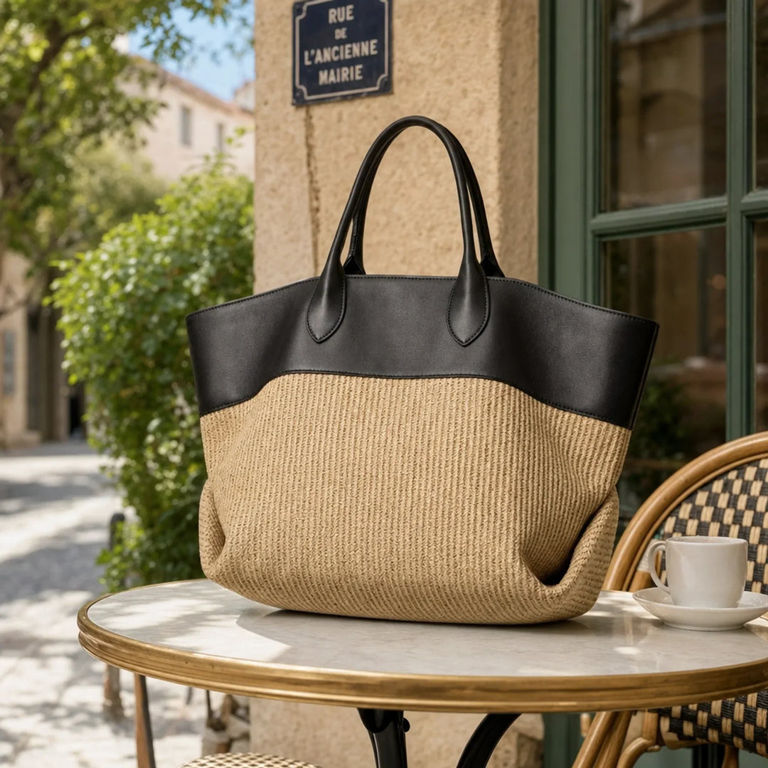 The Colourblock Woven Tote Bag