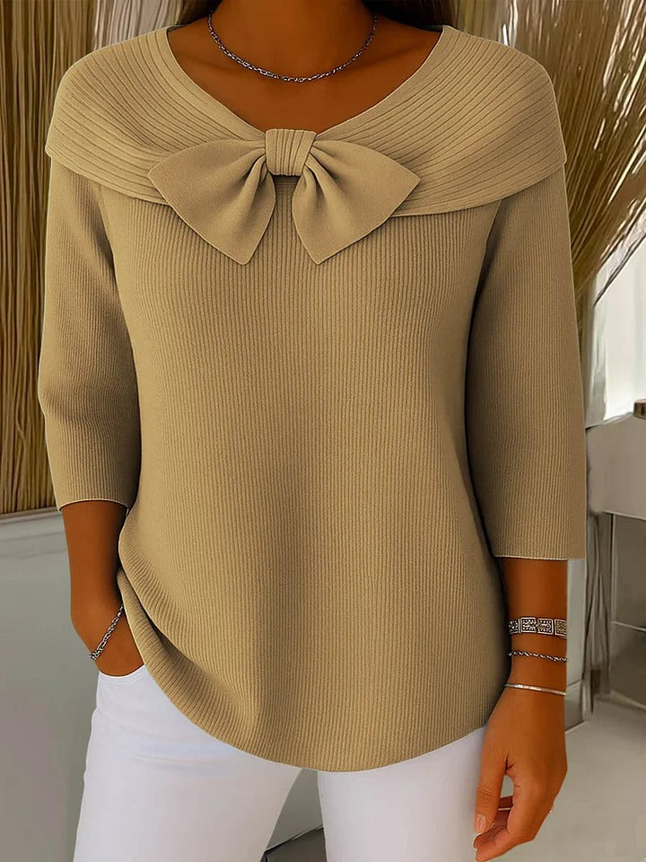 Tivella™ | Sweater with Bow and Round Neckline