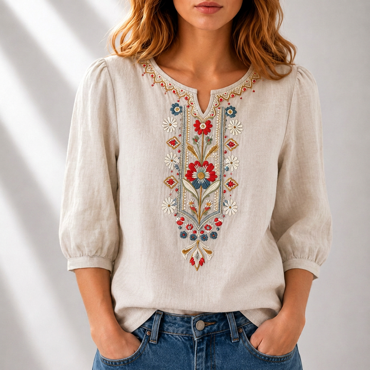 Lydia | Floral Embroidered Blouse