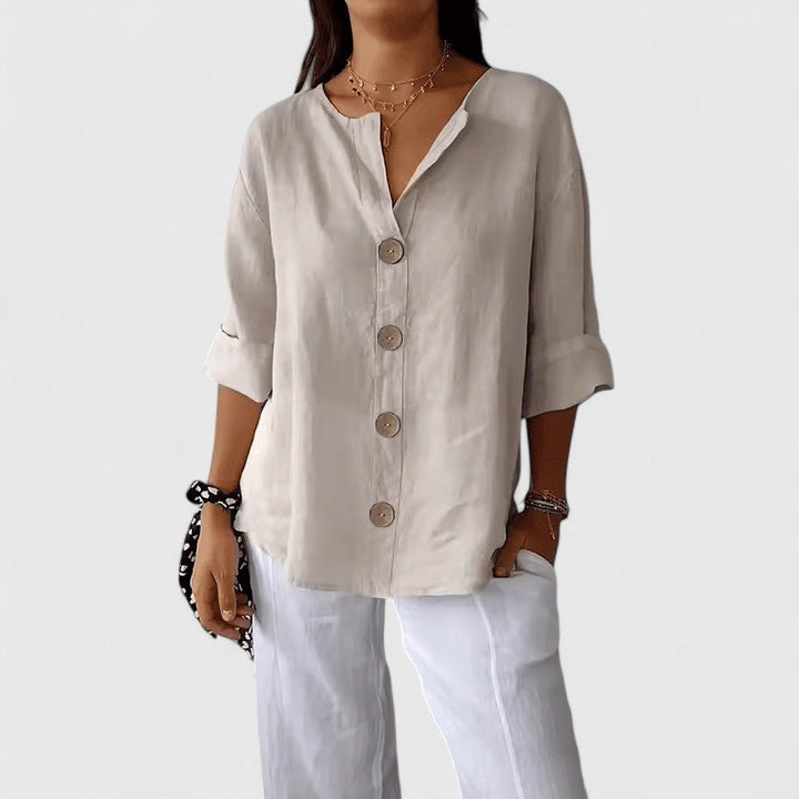 Olivia | Relaxed V-Neck Blouse