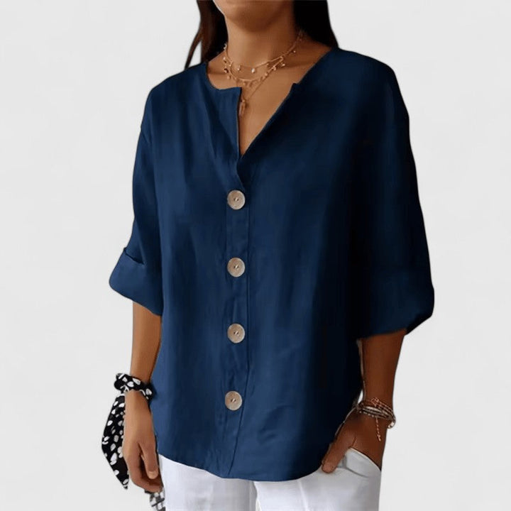 Olivia | Relaxed V-Neck Blouse