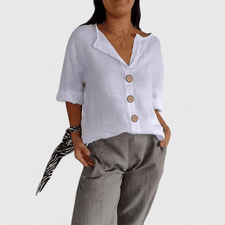 Olivia | Relaxed V-Neck Blouse