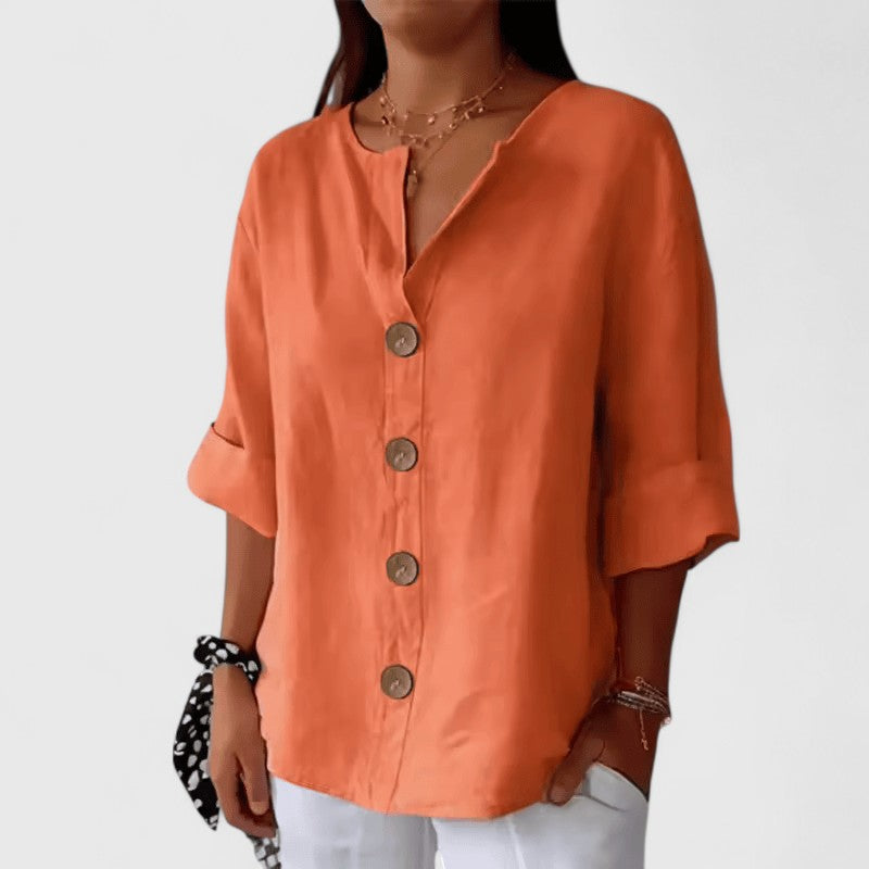 Olivia | Relaxed V-Neck Blouse