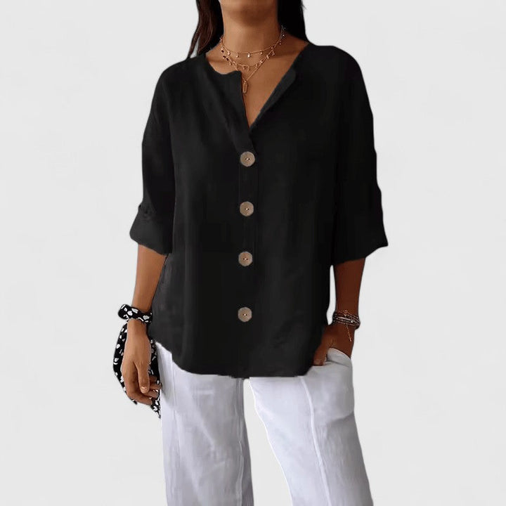 Olivia | Relaxed V-Neck Blouse