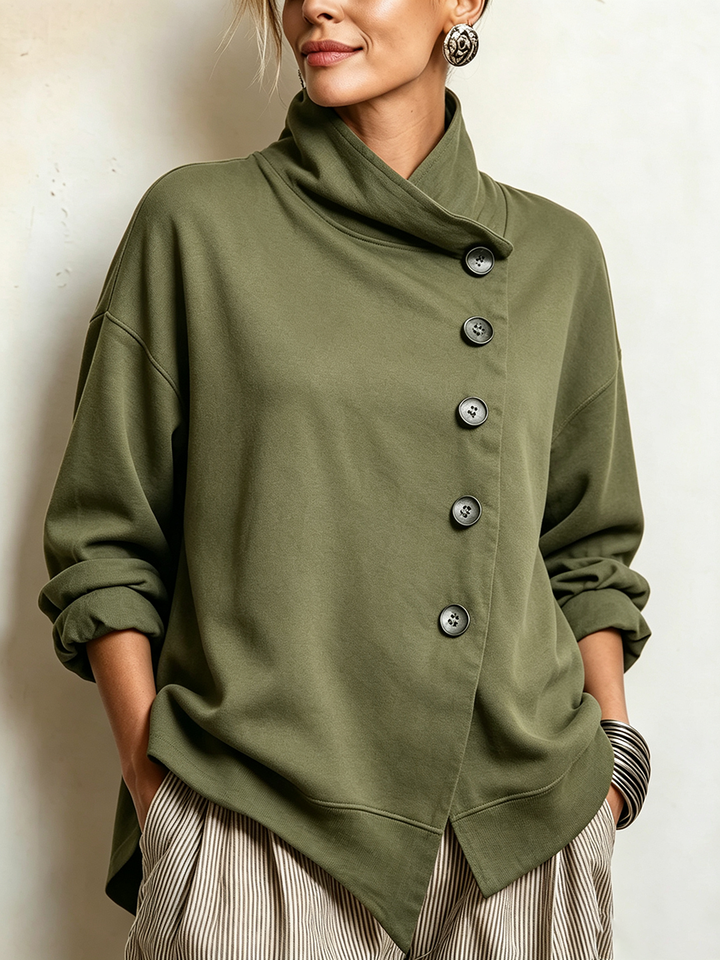 Talia | Asymmetric Funnel Sweatshirt