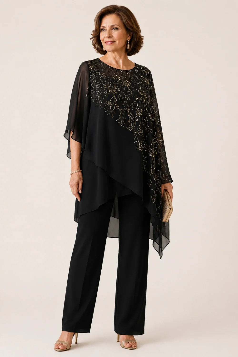 Clara | Chiffon Overlay Suit