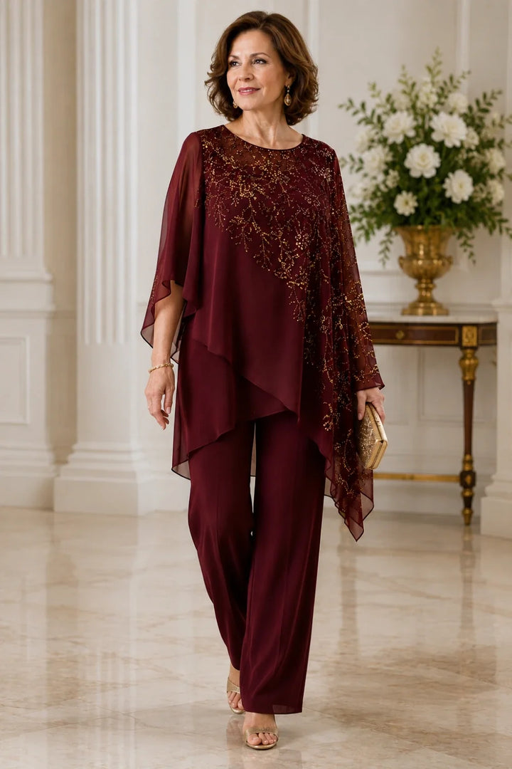 Clara | Chiffon Overlay Suit