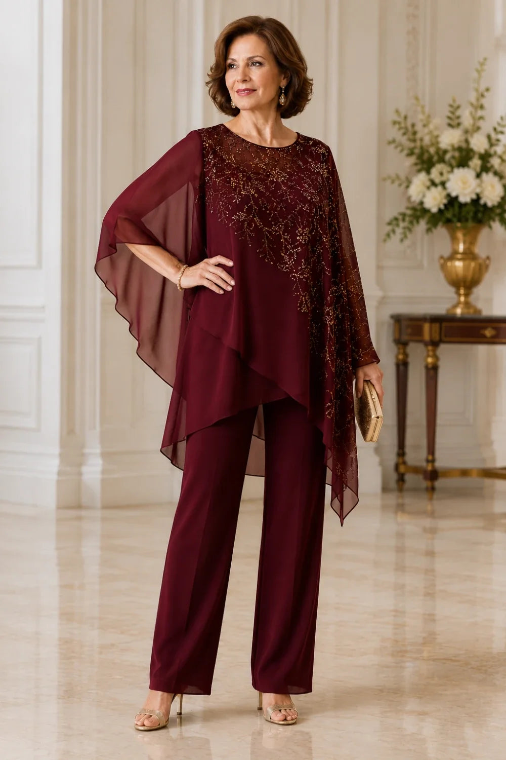 Clara | Chiffon Overlay Suit