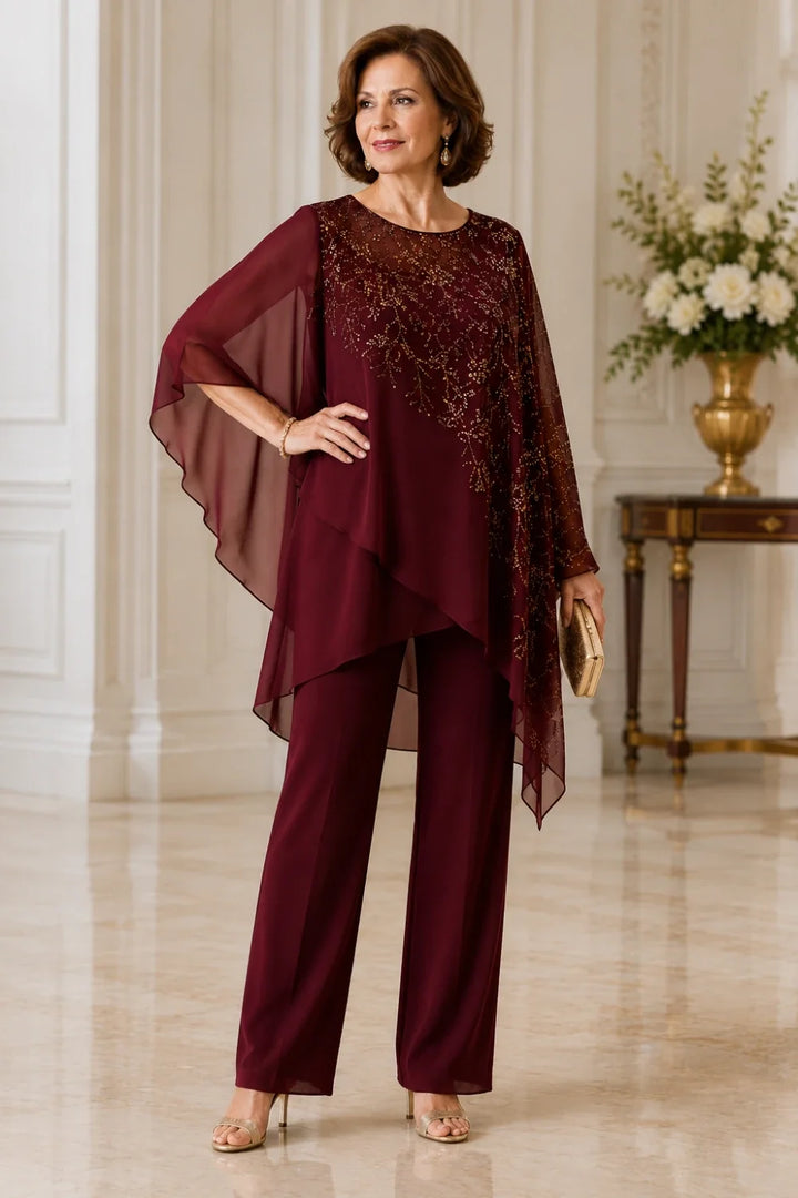 Clara | Chiffon Overlay Suit