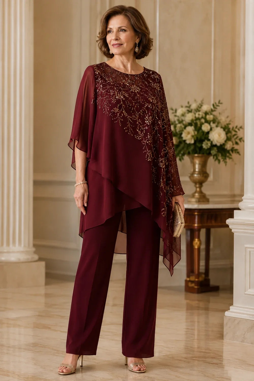Clara | Chiffon Overlay Suit