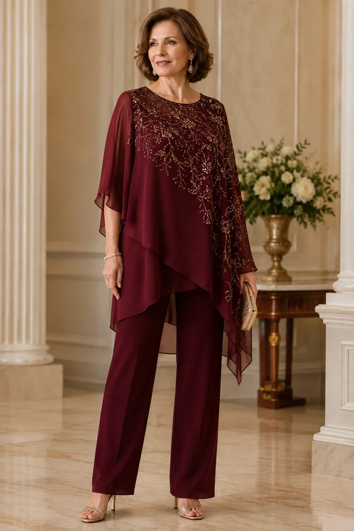 Clara | Chiffon Overlay Suit