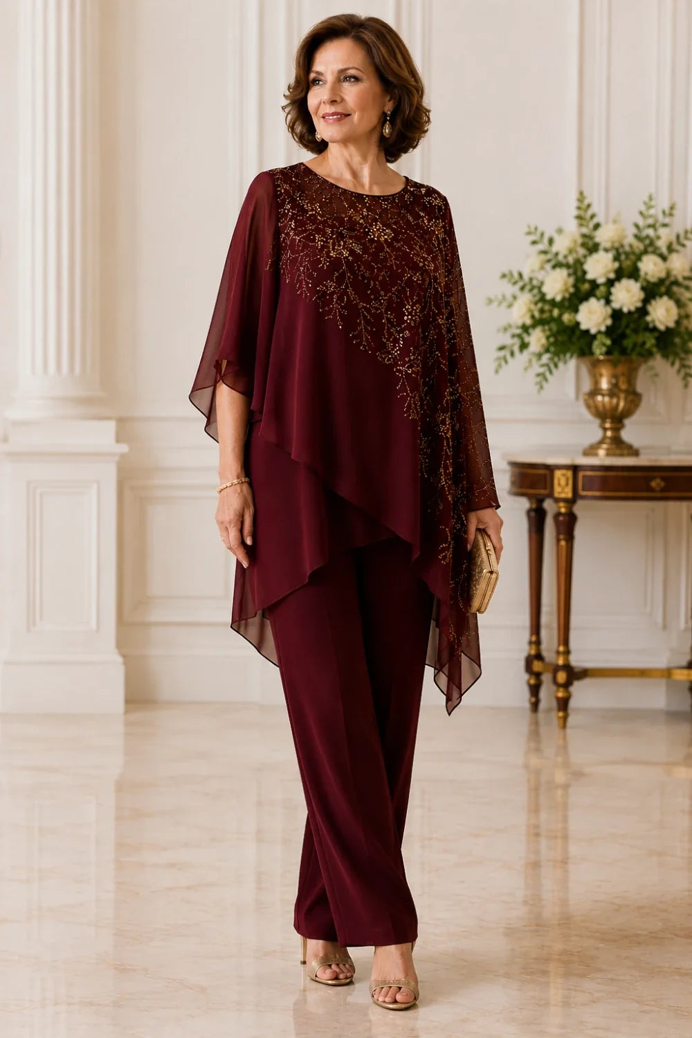 Clara | Chiffon Overlay Suit