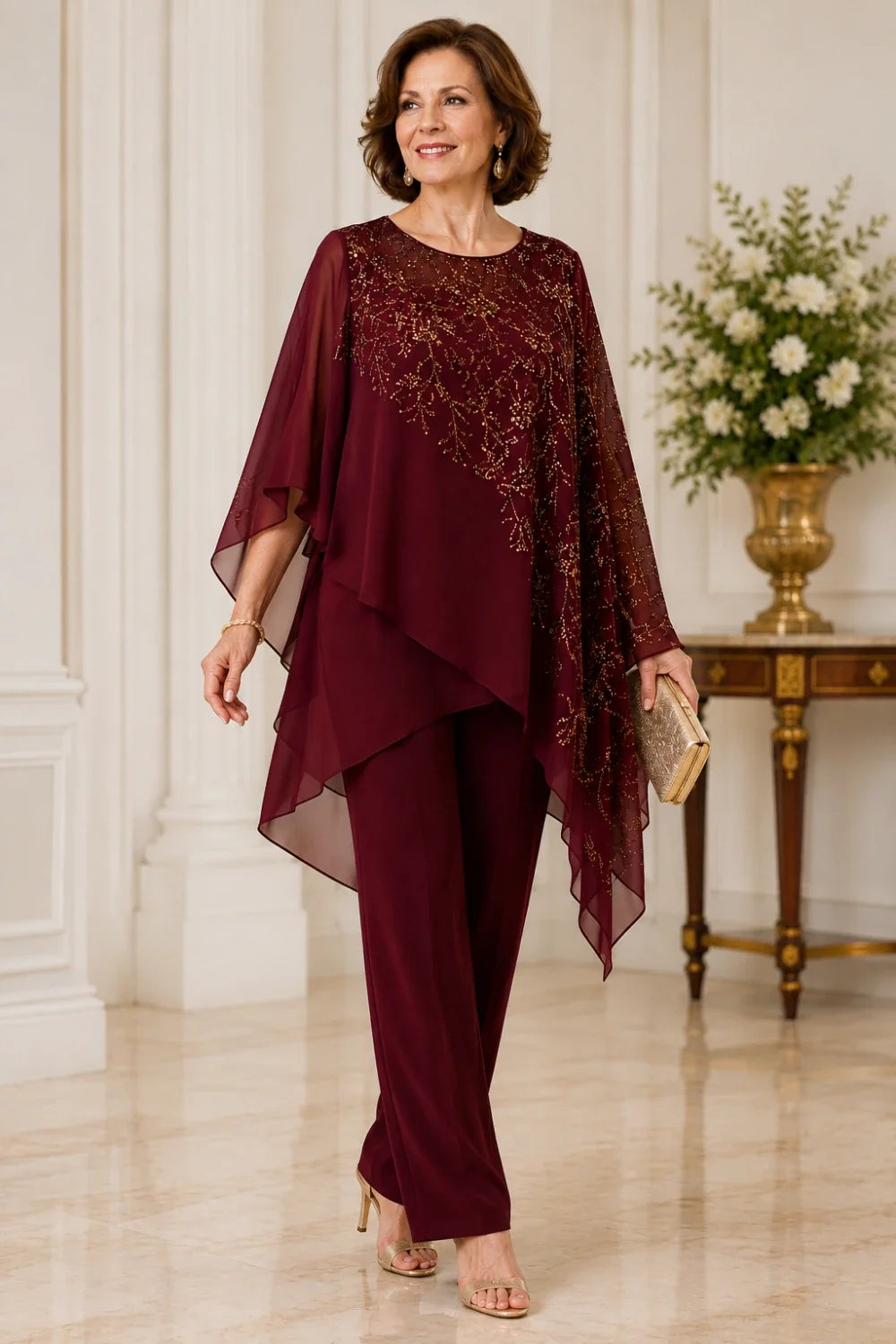 Clara | Chiffon Overlay Suit