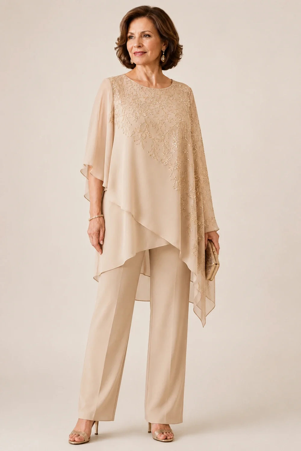 Clara | Chiffon Overlay Suit