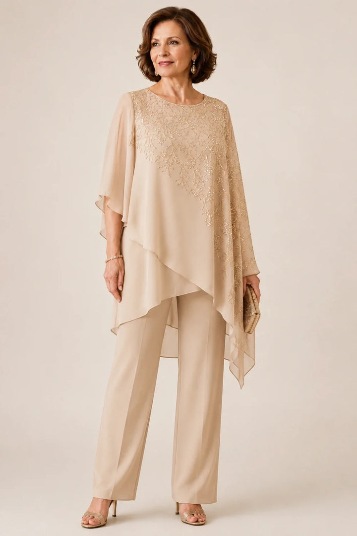 Clara | Chiffon Overlay Suit