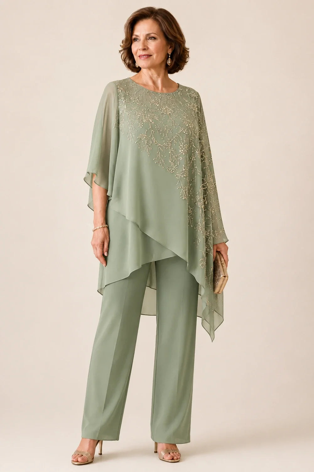 Clara | Chiffon Overlay Suit