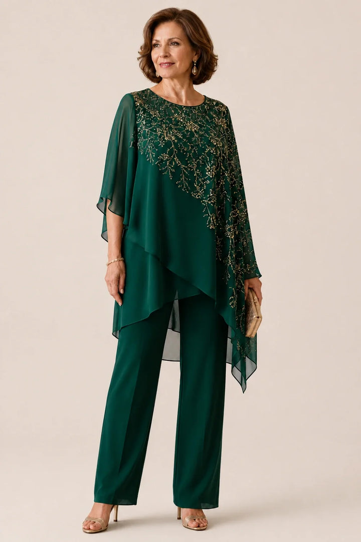 Clara | Chiffon Overlay Suit