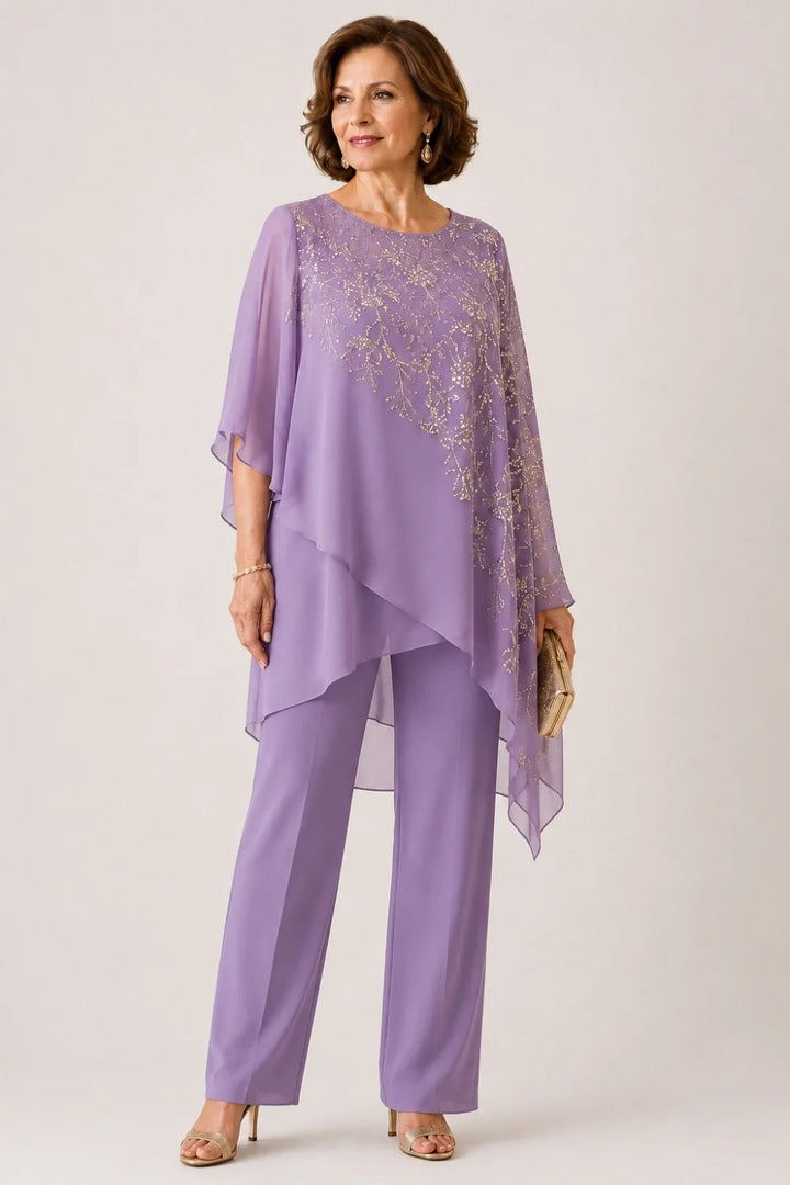 Clara | Chiffon Overlay Suit