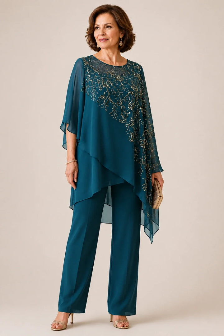 Clara | Chiffon Overlay Suit