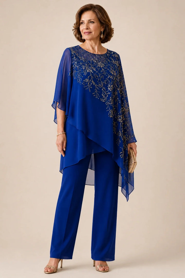 Clara | Chiffon Overlay Suit