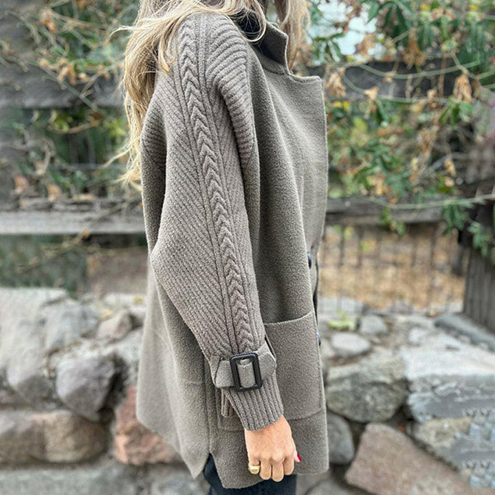 Wendy | Double-Breasted Contrast-Sleeve Coat