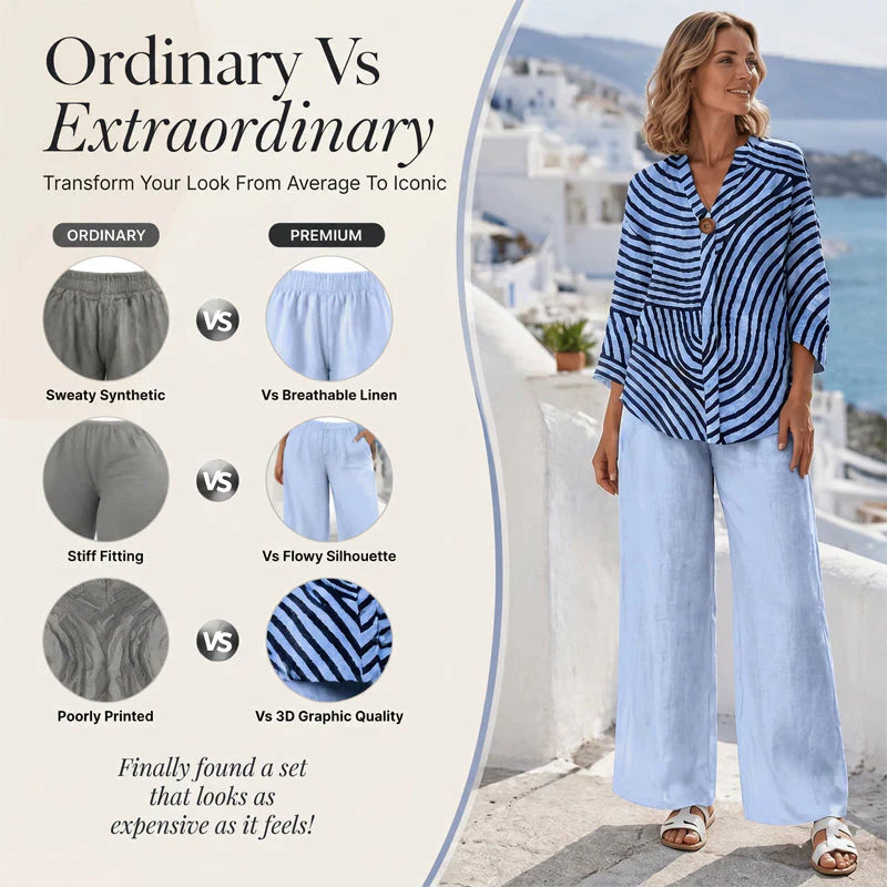 Linda | Women's striped two-piece summer set