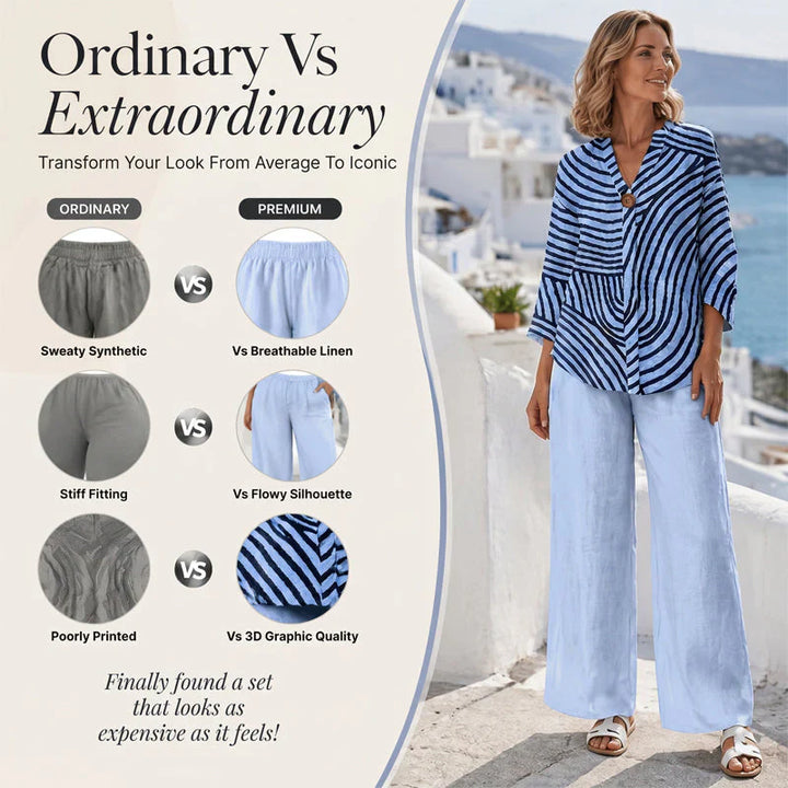 Linda | Women's striped two-piece summer set