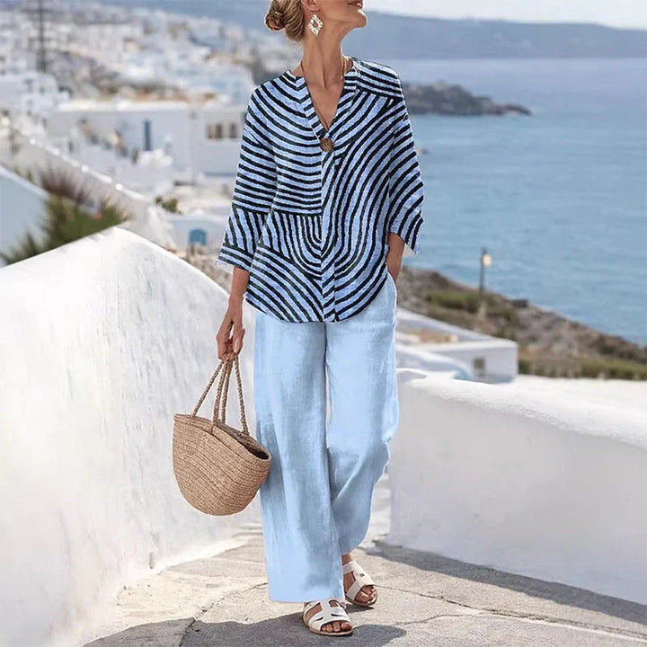 Linda | Women's striped two-piece summer set