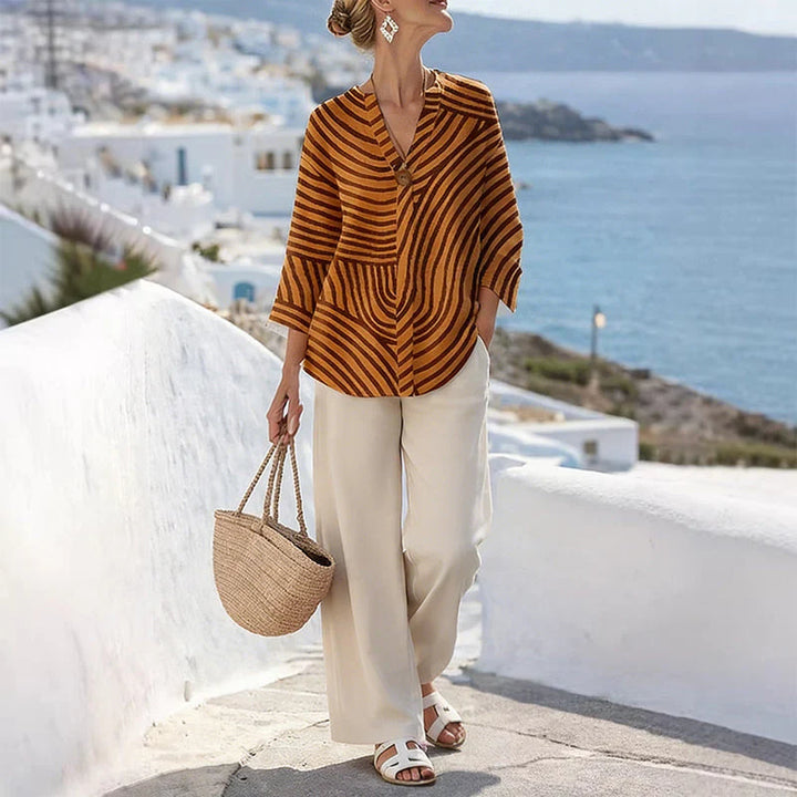 Linda | Women's striped two-piece summer set