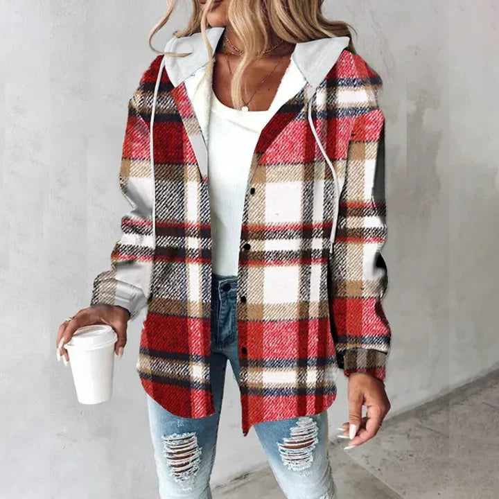 Mili | Hooded Plaid Shirt Jacket