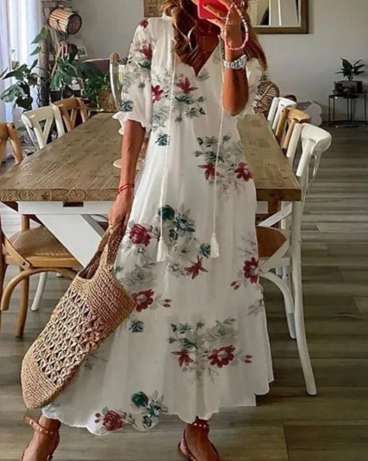 Luna | Flattering Bohemian A-Line Maxi Dress