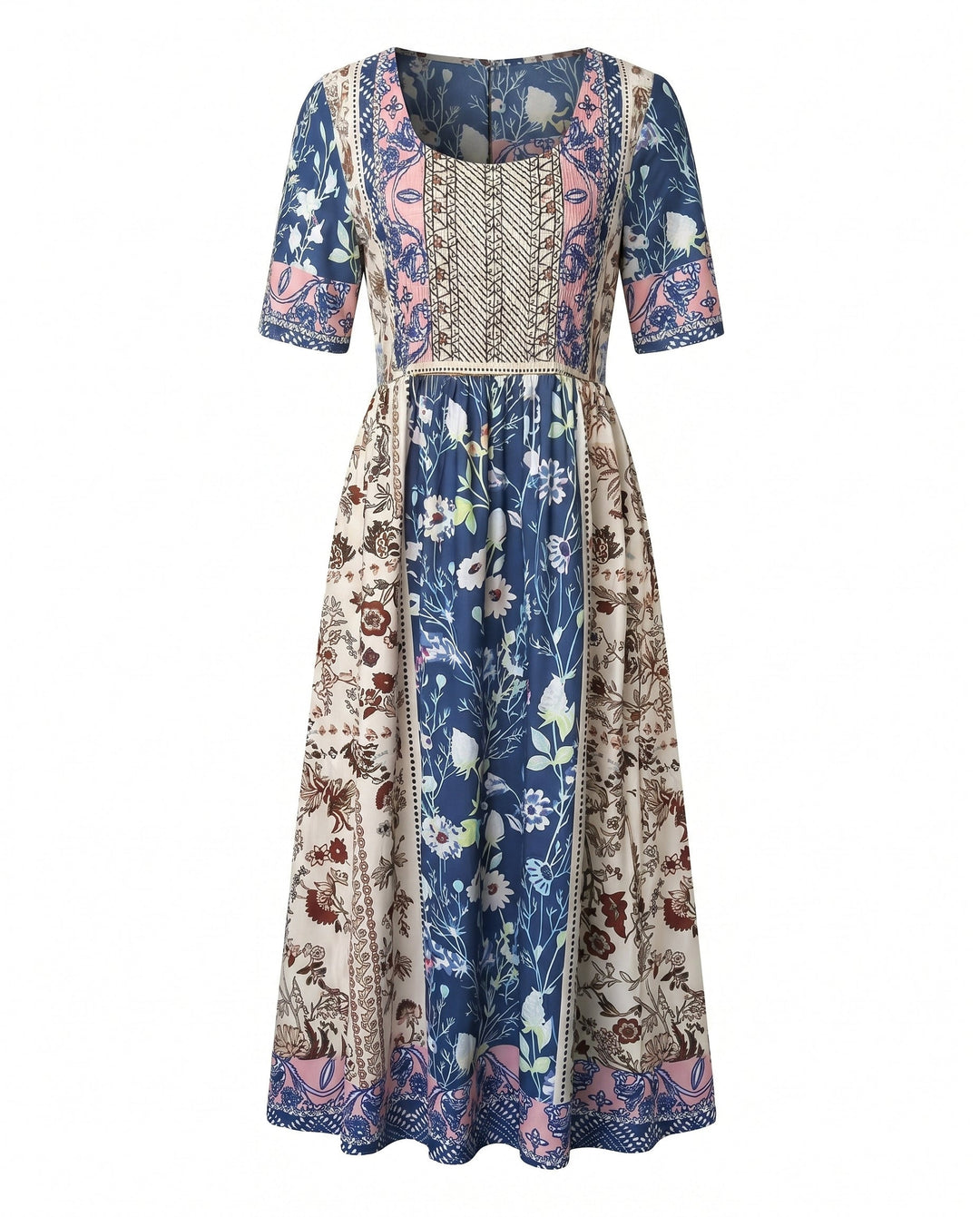 Luna | Boho Print Midi Dress