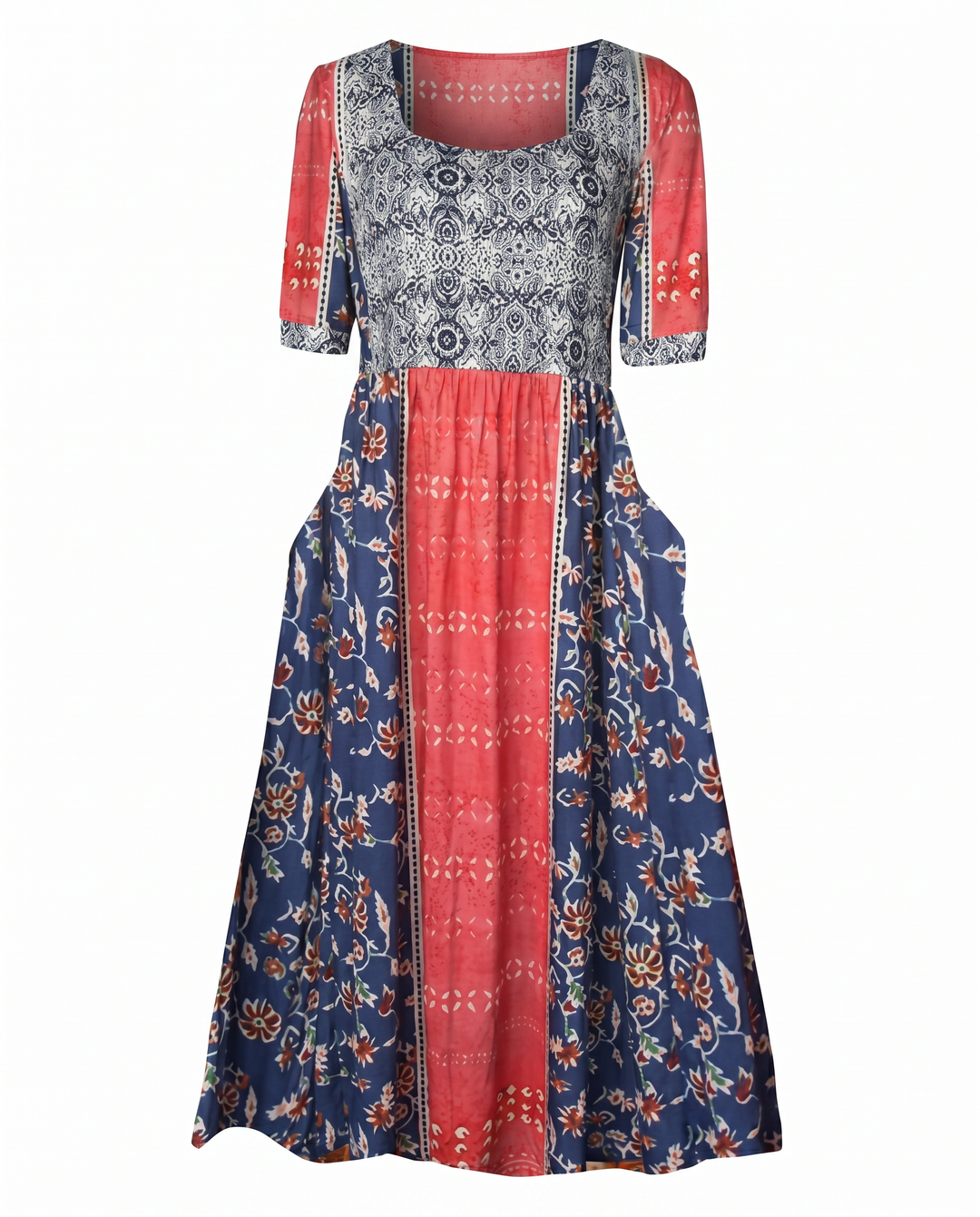 Luna | Boho Print Midi Dress
